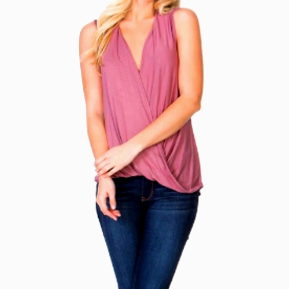 Guess Tops - FREE W/ PURCHASE --GUESS Burgundy Sleeveless Criss-Cross Top